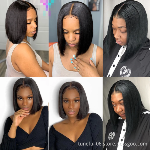 100% cuticle aligned raw unprocessed virgin hair wigs human hair lace front ombre kinky human hair wigs blunt cut bob wig